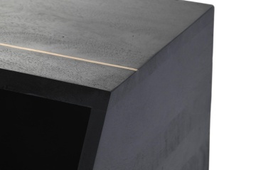 Birou cu sertare din lemn masiv de mango negru și metal, 93,5 x 119 x 70 cm, „Glint” - Img 3