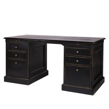 Birou negru din lemn de pin, cu aspect vintage, New York