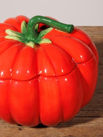 Bol de supa, cu capac, din ceramica, D19cm, Tomato - Img 3