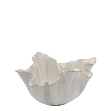 Bol decorativ din ceramica, cu margine canelată