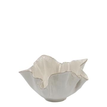 Bol decorativ din ceramica, cu margine canelată