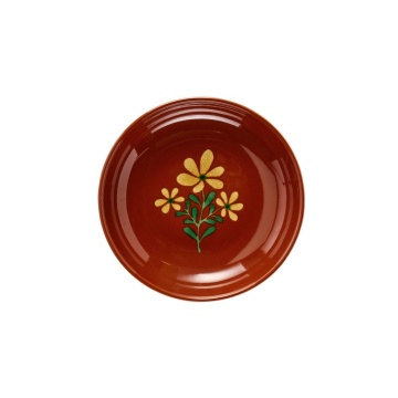 Bol din ceramică pictată manual cu motive florale folk, D19×H5 cm, „Aya"