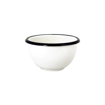 Bol mini vintage din oțel emailat, alb offwhite, Ø11×H6 cm, 0,4L, „Emil's Enamel"