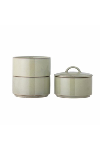 Borcan verde cu capac din ceramică galzurata, "Ebba" - Img 2