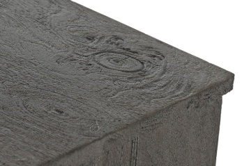 Bufet îngust în stil etnic din lemn de mango, gri, cu 2 uși sculptate manual și zăvor din lemn, 90 x 91,5 x 40 cm, „Arvane” - Img 5