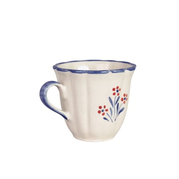 Cană din ceramică pictată manual, Ø 10,5 x H 9,5 cm, albastru, „Esther Wildflower" - Img 2