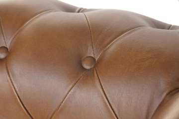 Canapea vintage 2 locuri din piele naturală, „Chesterfield" - Img 8