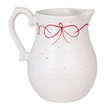 Carafă decorativă vintage din ceramică, alb cu detalii albastre „Viola Bow”