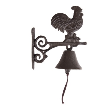 Clopoțel decorativ vintage, din metal, maro, model cocos, 10x19x27 cm