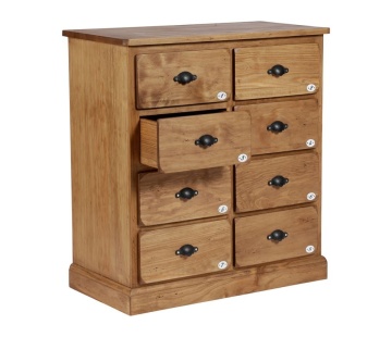 Comoda din lemn de pin, cu 8 sertare, aspect rustic, Terroir - Img 4
