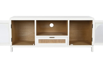 Comoda TV alba , din lemn de Paulownia si sticla „Elegance” - Img 4