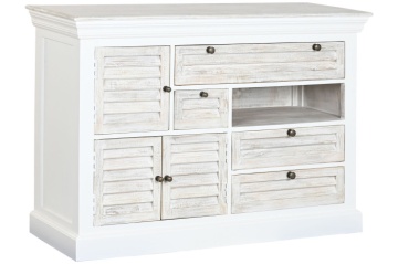 Comoda vintage din lemn de mango "Worn out White" - Img 2