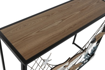 Consolă decorativă din metal și lemn cu temă marină, „Oceans" - Img 4