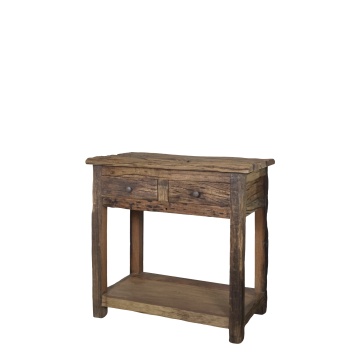 Consolă natur din lemn reciclat cu 2 sertare 80x44x80 cm, „Grimaud"