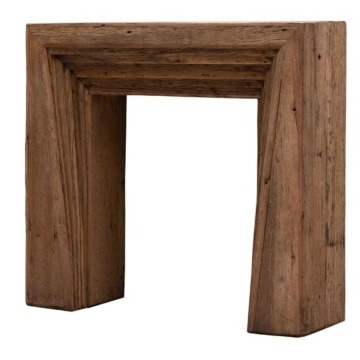 Consola pentru semineu, din lemn reciclat, aspect rustic, Asturias - Img 1
