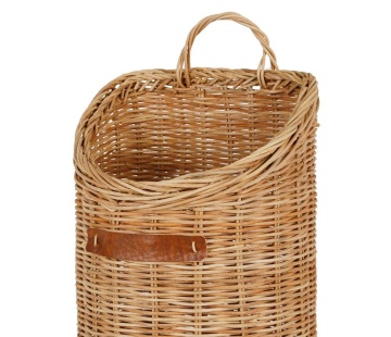 Coș de perete din rattan, aspect rustic, H28 cm - Img 5