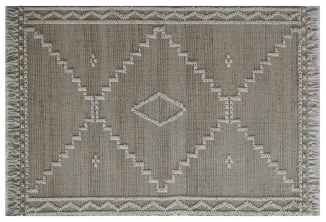 Covor din iută, lână și bumbac țesut manual, antiderapant, natur, 75 x 175 cm, „Attigny”