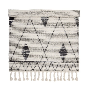 Covor rustic din bumbac cu model țesut, culoare natur, 180×120 cm, „Yuki” - Img 3