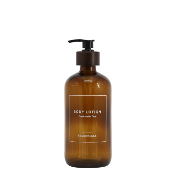 Dozator pentru lotiune de corp, maro, din sticla, 500 ml, Essential