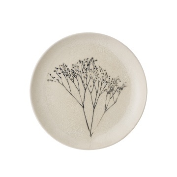 Farfurie din ceramică cu flori de câmp aplicate manual, D21×H2 cm, „Bea"
