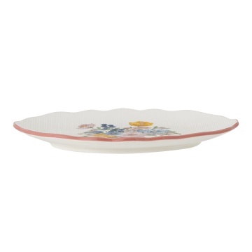 Farfurie din ceramică cu motive florale și margine roz pictată manual, 20×17×2 cm, „Dorothy" - Img 2