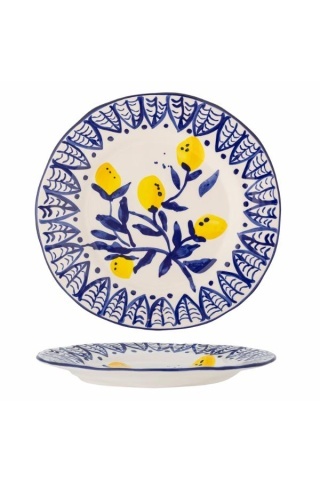 Farfurie din ceramică pictată manual, design mediteranean, 27x3 cm, „Maxima"