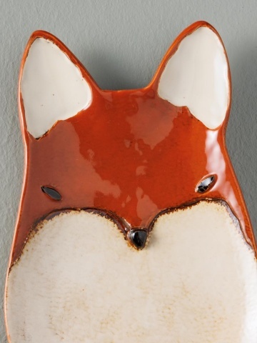 Farfurie din ceramica, rosie, in forma de vulpe, Fox - Img 3