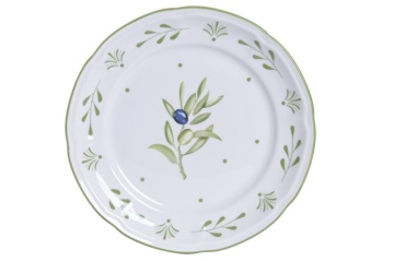 Farfurie stil Mediterraneean verde , din portelan , "Oliv" - Img 2
