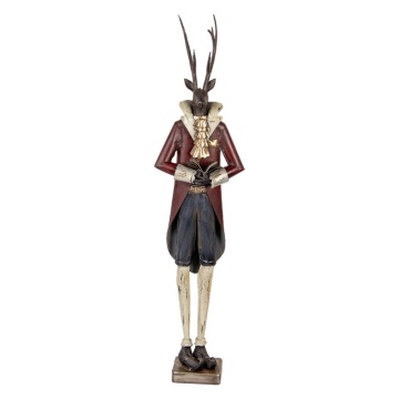Figurină decorativă vintage cerb din metal, 19x15xH83 cm