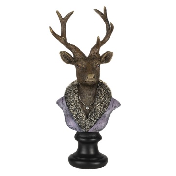 Figurină decorativă vintage cerb din polirasină, 10x9xH23 cm