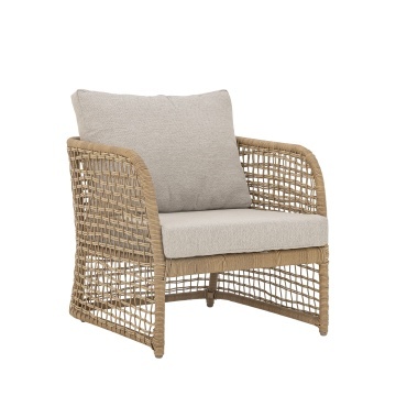 Fotoliu de grădină din polirattan cu perne incluse, L75×H70×W72 cm, „Penzano", Bloomingville - Img 4
