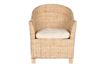 Fotoliu din rattan natural împletit manual cu pernă de șezut, 67×64×86 cm, „Palma" - Img 6