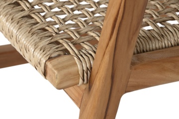Fotoliu tip balansoar din lemn de tec si rattan - Img 4