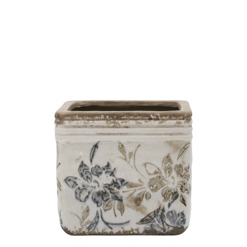 Ghiveci crem, din ceramica, H15cm, Croix