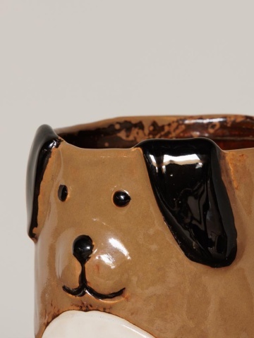 Ghiveci decorativ din ceramica, în formă de câine - Img 4