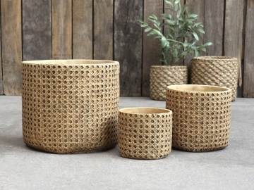 Ghiveci decorativ, din ciment, H17 X D18 CM, Corte - Img 3