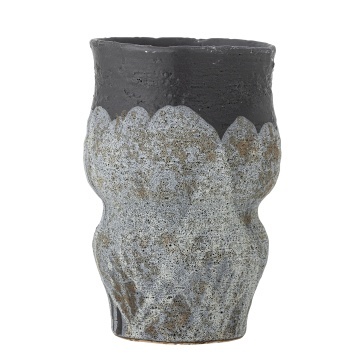 Ghiveci din ceramică artizanală, gri, cu suprafață texturată și aspect satinat, 14,5x21,5 cm, „Neeson" - Img 2