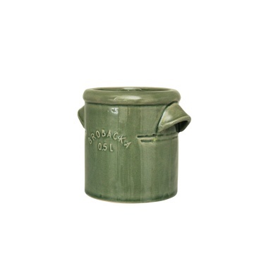 Ghiveci din ceramică glazurată manual 0,5L verde închis, „Brobacka" - Img 3