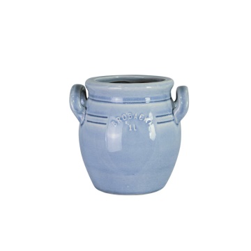 Ghiveci din ceramică glazurată manual 1L bleu deschis înalt, „Brobacka"
