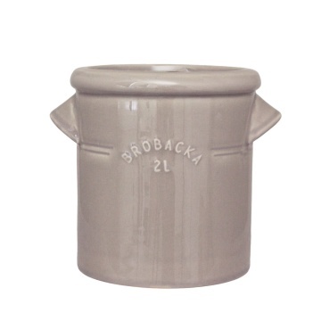 Ghiveci din ceramică glazurată manual 2L bej, „Brobacka"