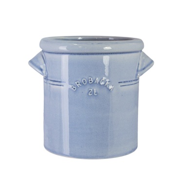 Ghiveci din ceramică glazurată manual 2L bleu deschis, „Brobacka"