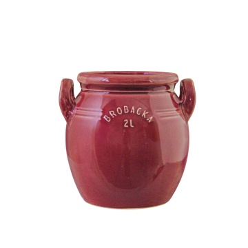 Ghiveci din ceramică glazurată manual 2L burgundy înalt, „Brobacka"