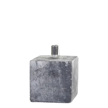 Lampă cu ulei stil rustic decorativ gri ciment și metal, „Frejus”