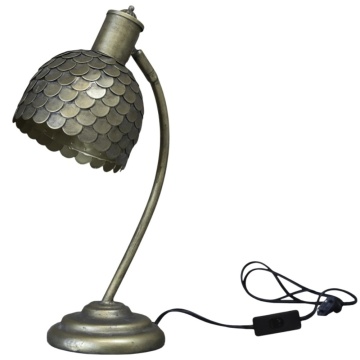 Lampa de masa, auriu, din fier, cu solzi, Fish