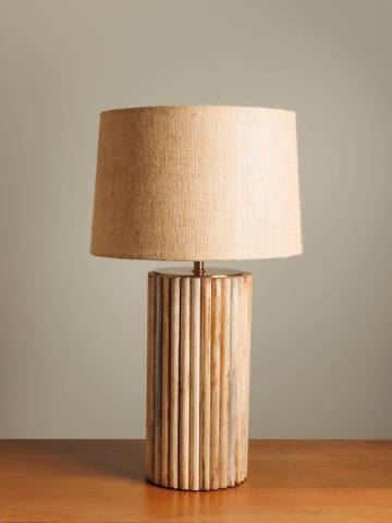 Lampa de masa, cu abajur din iuta naturala, Ripa - Img 2