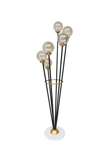 Lampadar din metal si sticla, cu baza din marmura, Artifice