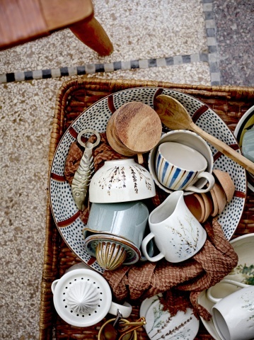 Letieră pentru lapte din ceramică cu flori de câmp, D8×H9 cm, 250 ml, „Bea" - Img 4