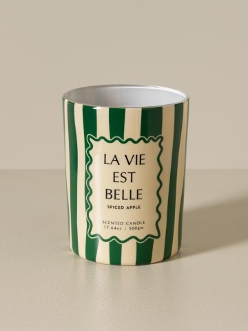Lumânare verde «La vie est belle» – parfum de măr condimentat - Img 4