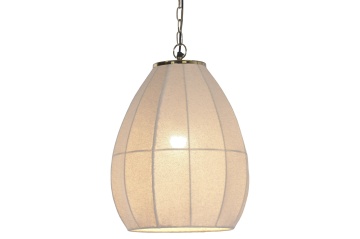 Lustră suspendată din bumbac și metal, natur, finisaj natural, 50 x 37 cm, „Curemonte” - Img 2