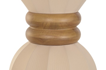 Lustră suspendată din fibre naturale împletite, alb, formă de sfere suprapuse, finisaj natural, 112 x 43 cm, „Carennac” - Img 4